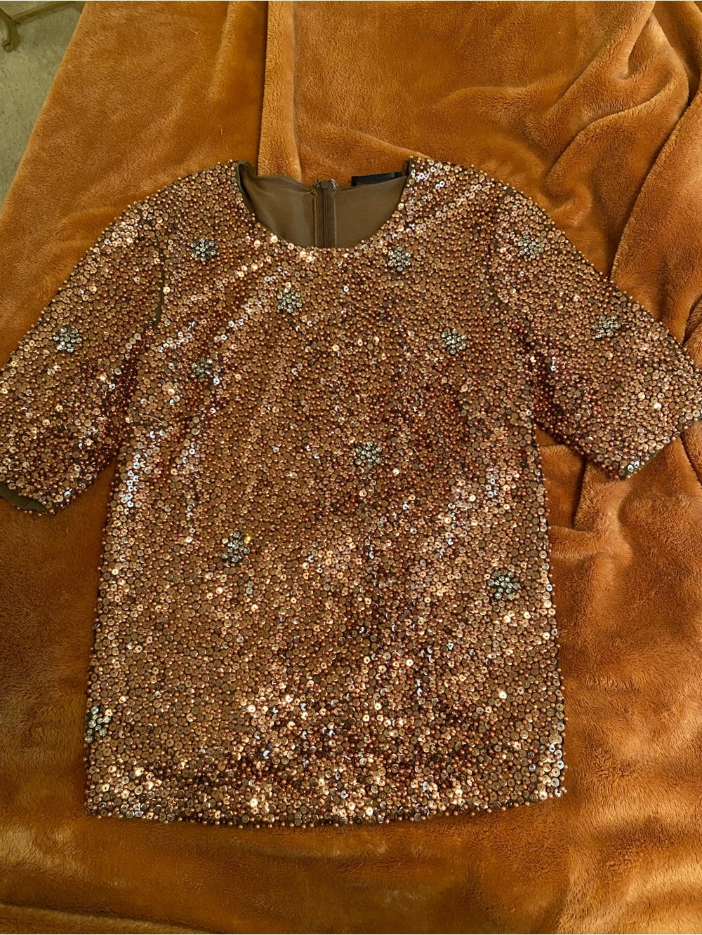 Vintage Donna Karan Bronze/Copper Sequin Shirt